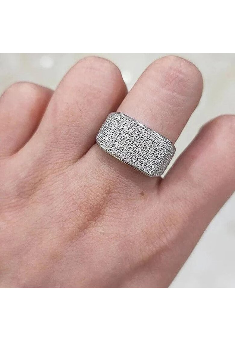 Pursehuit Inel argintiu - lat - cu zirconiu - Nerissa C1 - 7 (circumferinta: 54.5 mm)