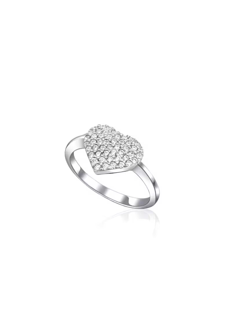 Pursehuit Inel din argint 925 - rodiat - forma de inima - cu zirconiu - Noora C1