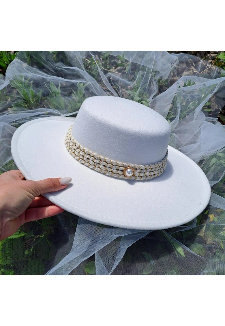 Pursehuit Palarie dama alba - stil canotiera - bor lat - reglabila - Serena