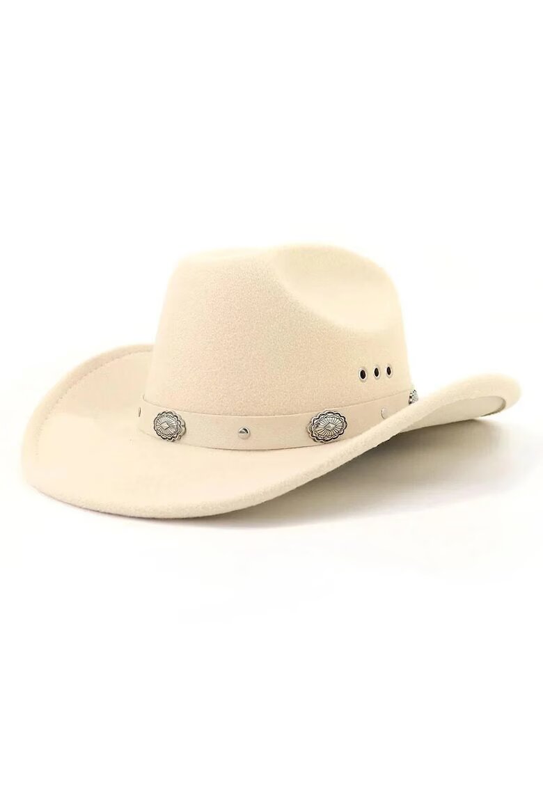 Pursehuit Palarie dama - bej - stil cowboy - Miona -