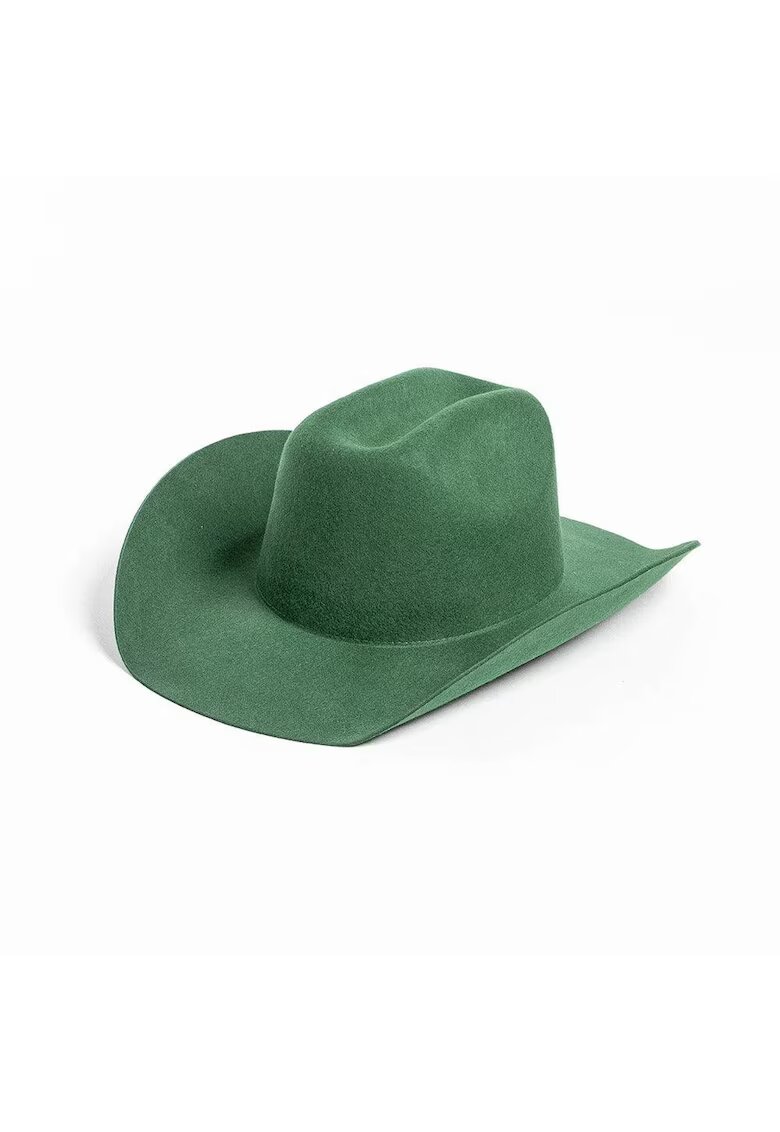 Pursehuit Palarie dama verde din lana - stil cowboy - reglabila - Cevin