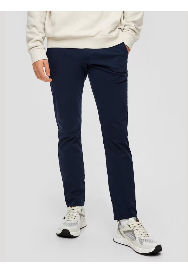 QS Pantaloni chino slim fit - Bleumarin inchis