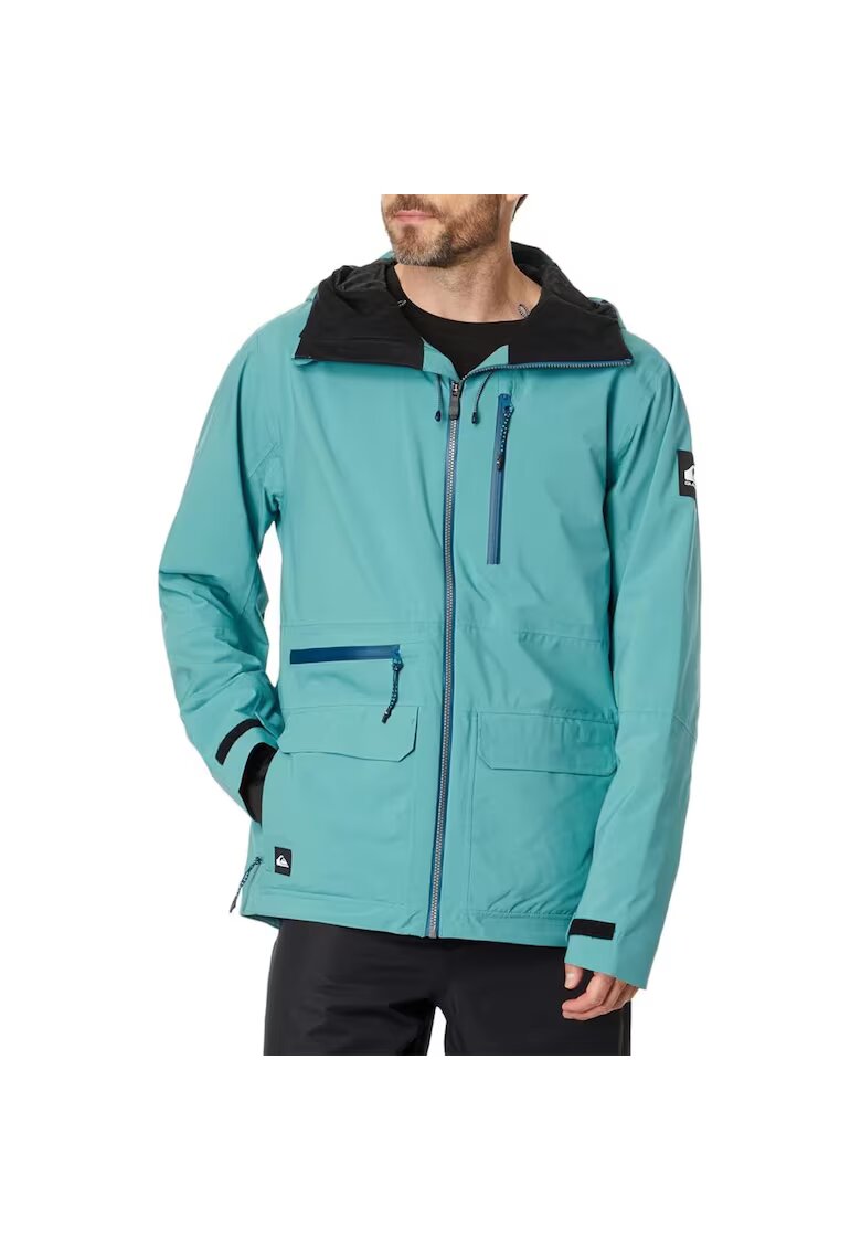 Quiksilver Jacheta sportiva pentru barbati S. Carlson Stretch Quest - impermeabila - cu gluga - albastra - poliester