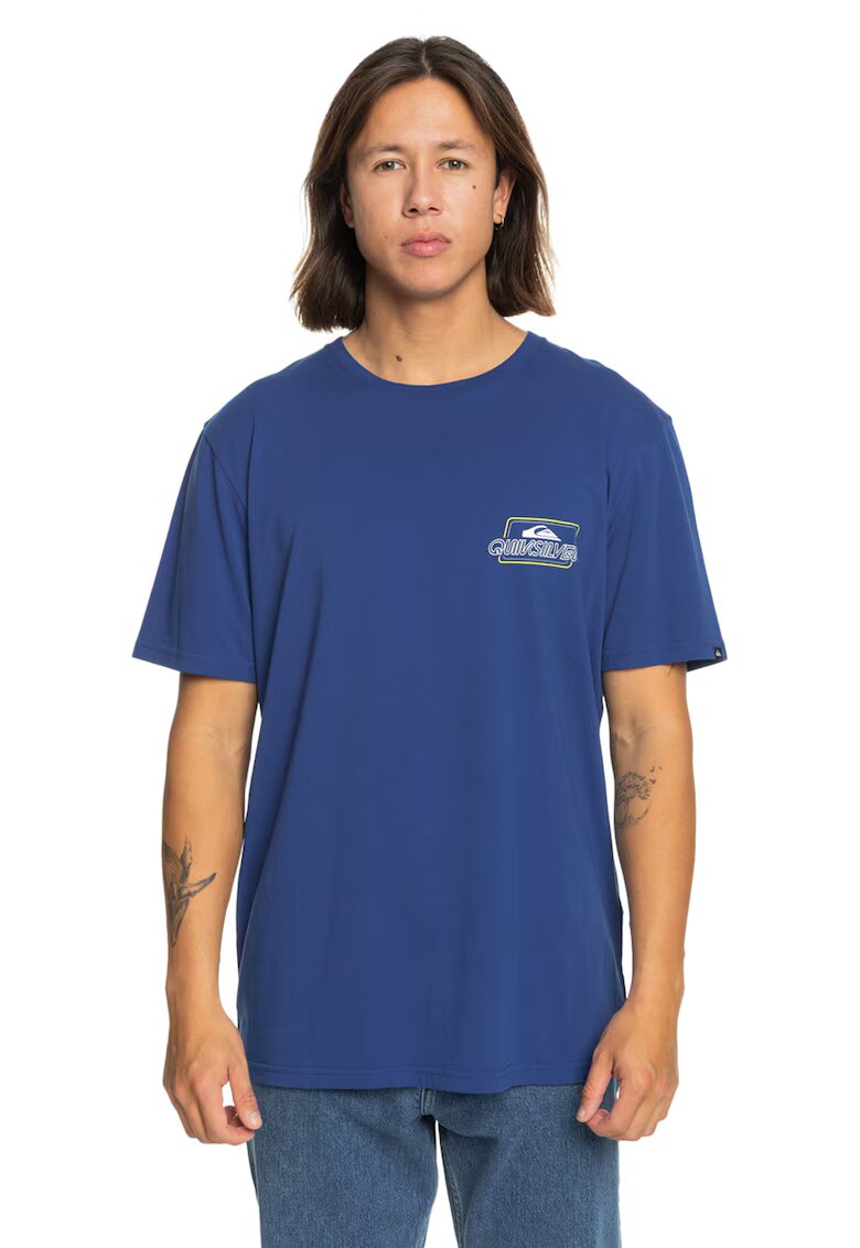 Quiksilver Tricou cu imprimeu logo pe spate - Albastru