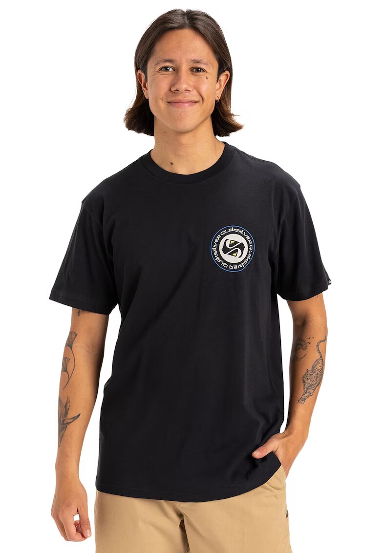 Quiksilver Tricou cu imprimeu pe spate Circle - Negru