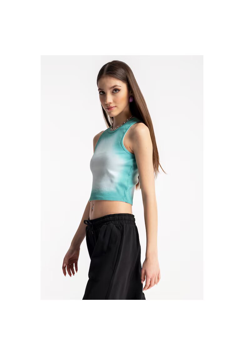 R Cop Top tie-dye din amestec de bumbac -