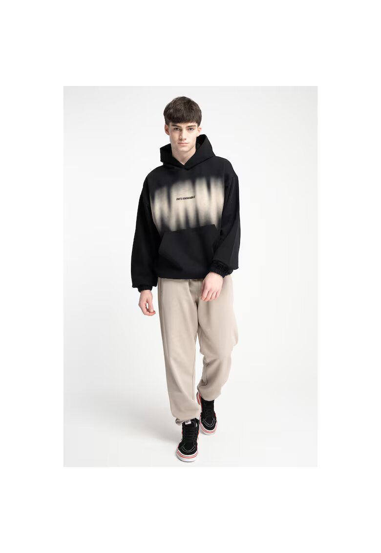 R Pantaloni de tening uni din bumbac