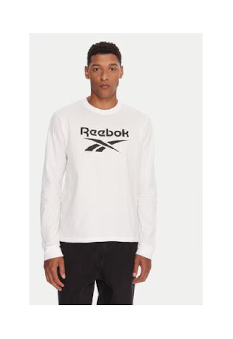Reebok Bluza pentru barbati - cu maneca lunga - bumbac - alb -
