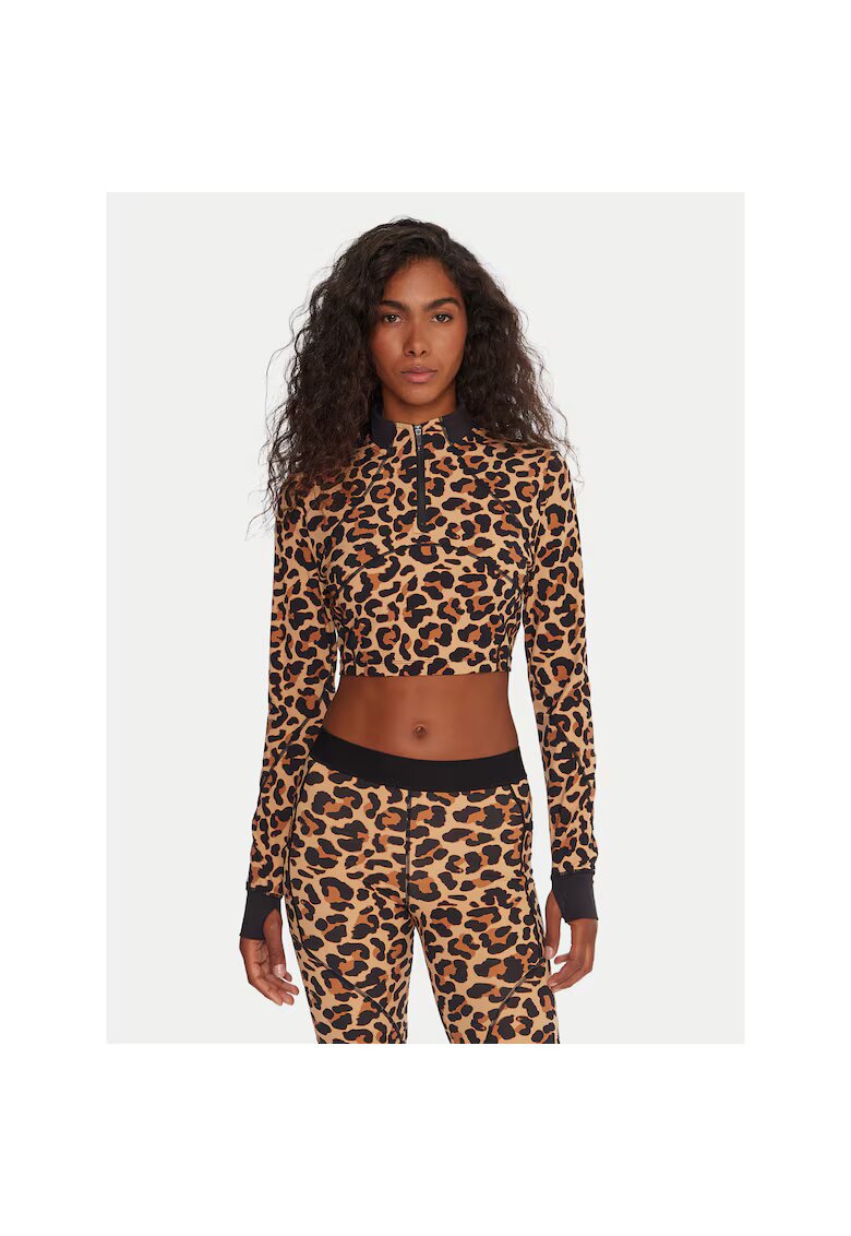 Reebok Bluza tehnica de dama bej si negru - material tehnic -