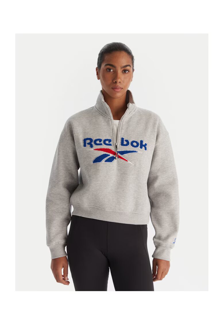 Reebok Hanorac dama gri - textil - cu logo