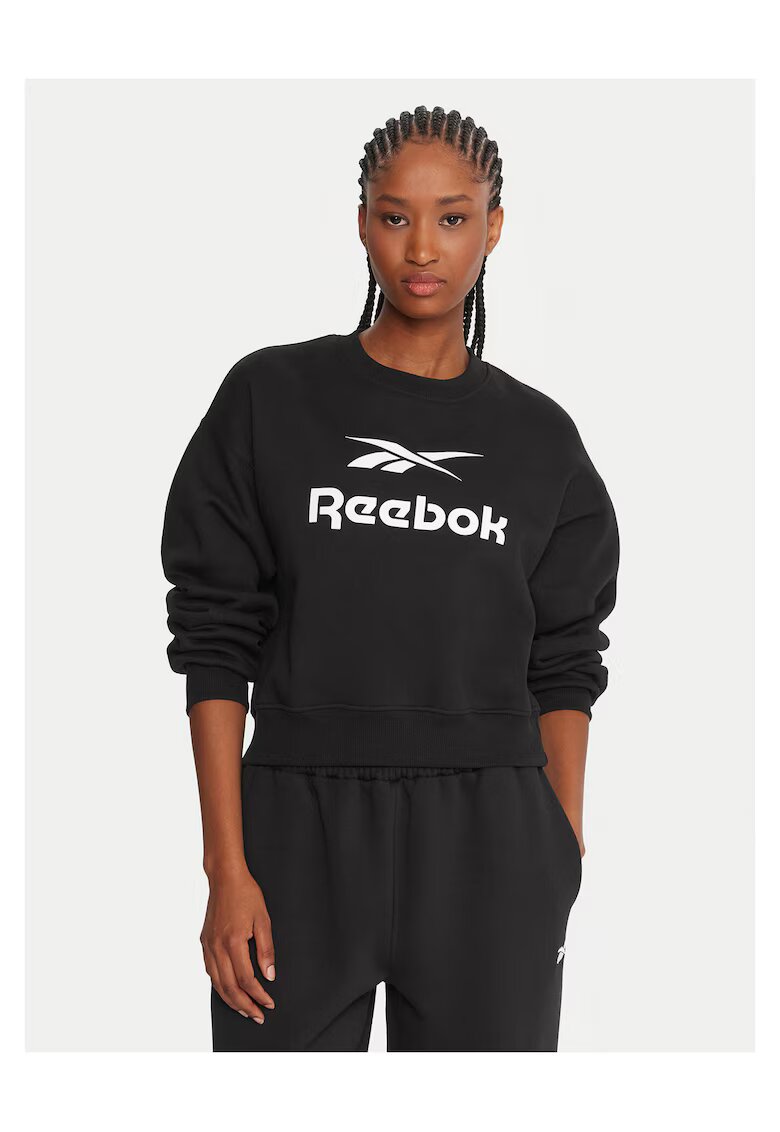 Reebok Hanorac dama negru - logo