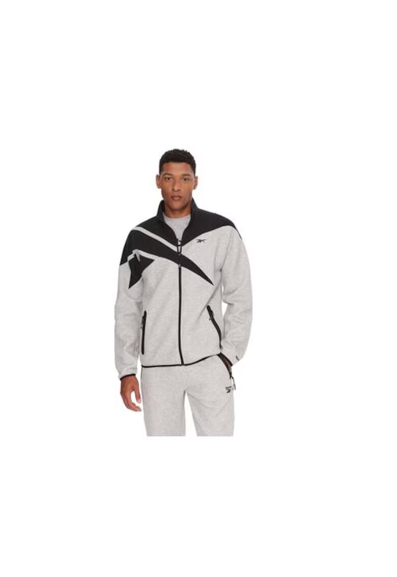 Reebok Hanorac sport barbati - bumbac/poliester - negru/gri