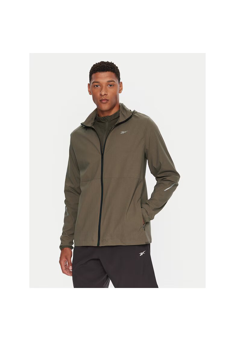 Reebok Jacheta sport barbati verde - material respirabil