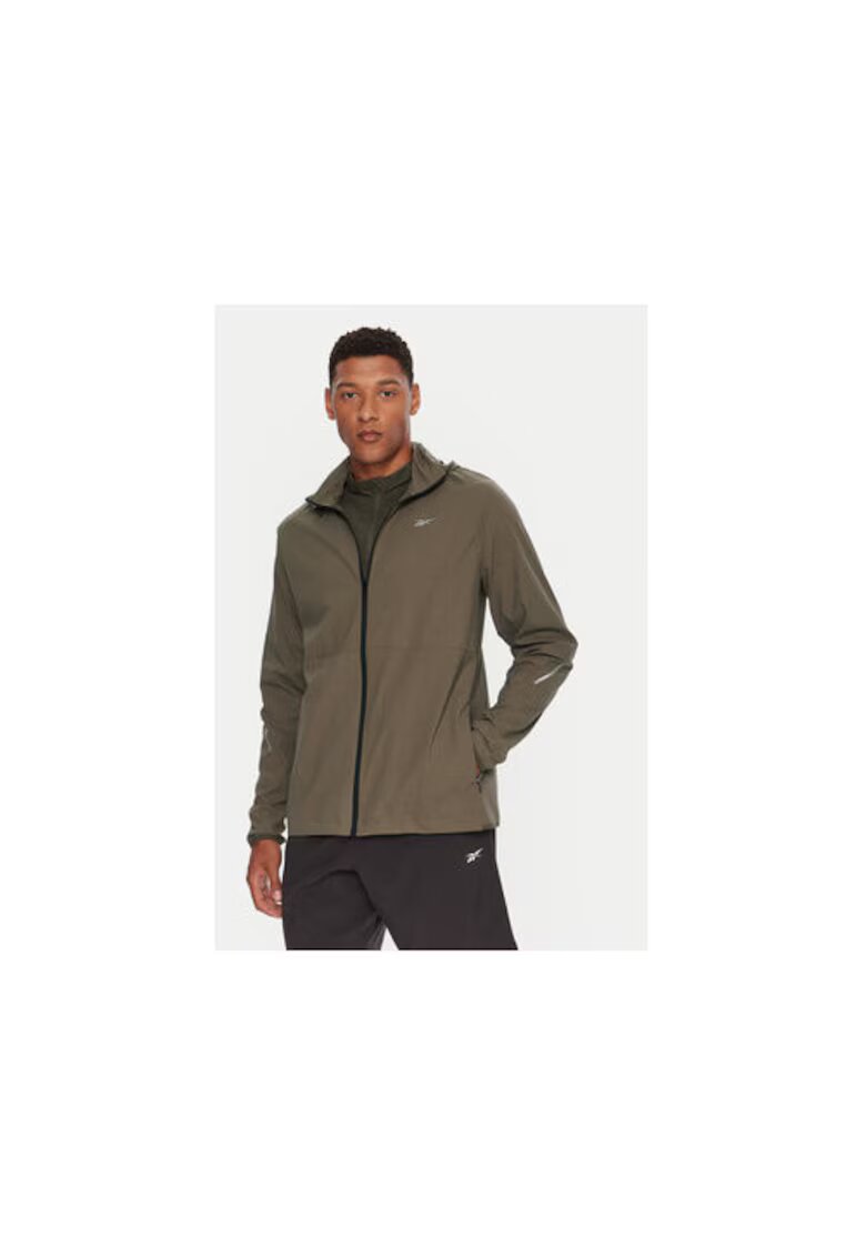 Reebok Jacheta sport barbati - verde - poliamida si elastan -