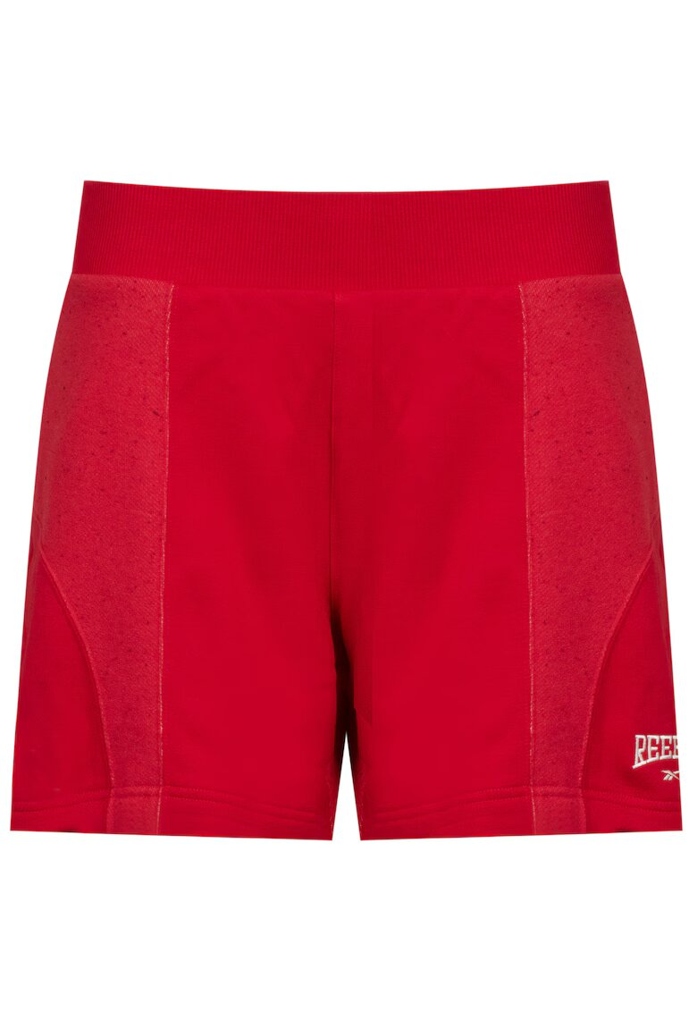 Reebok Pantaloni Scurti Dama - VARSITY HR SHORT HS0372 - Confortabili Si Usori - Ideali Pentru Activitati Fizice - Talie Elastica - Material Respirabil - Croi Slim - 100% Bumbac - Ideali Pentru Sala Si Alergare - L - Rosu