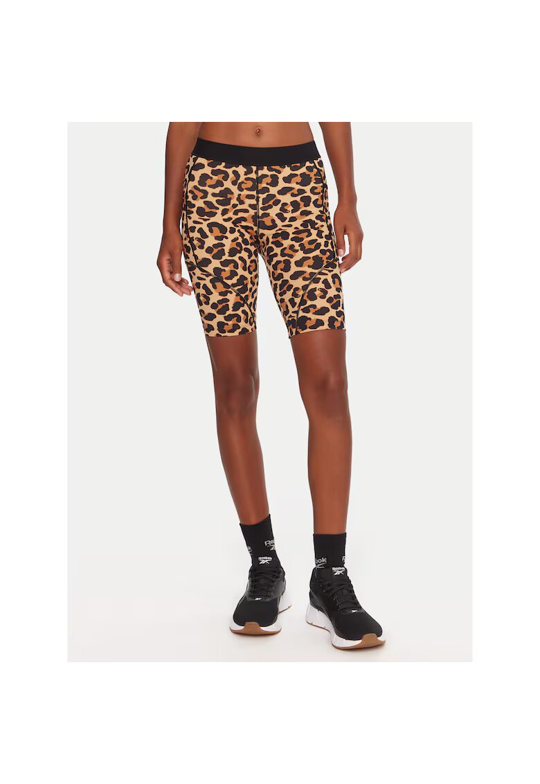Reebok Pantaloni sport dama scurti - bej/ maro