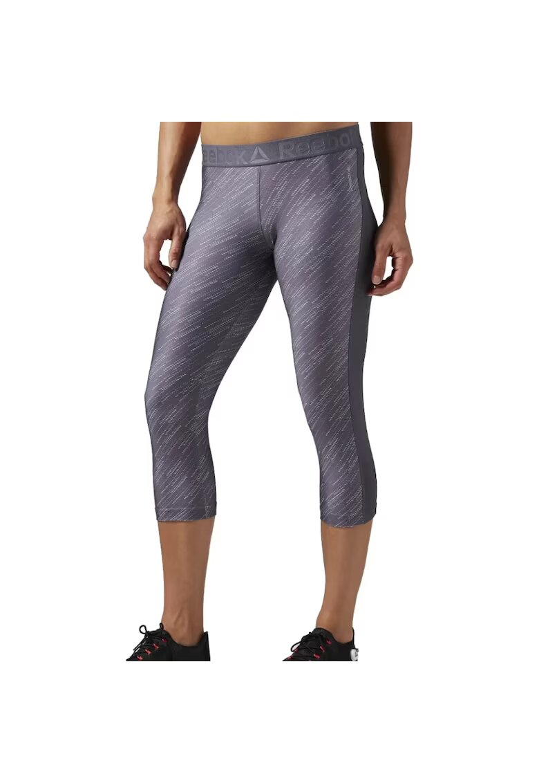 Reebok Pantaloni Workout Ready Printed Capri 3/4 femei - Gri