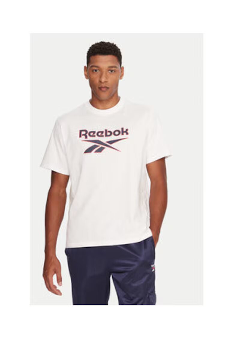 Reebok Tricou Barbati - Alb - 88% bumbac - 12% poliester