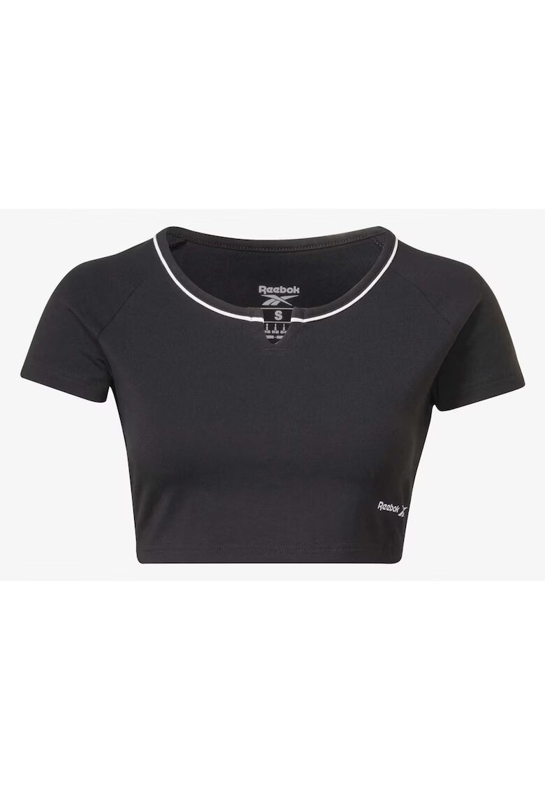 Reebok Tricou dama - bumbac/elastan - negru/alb -