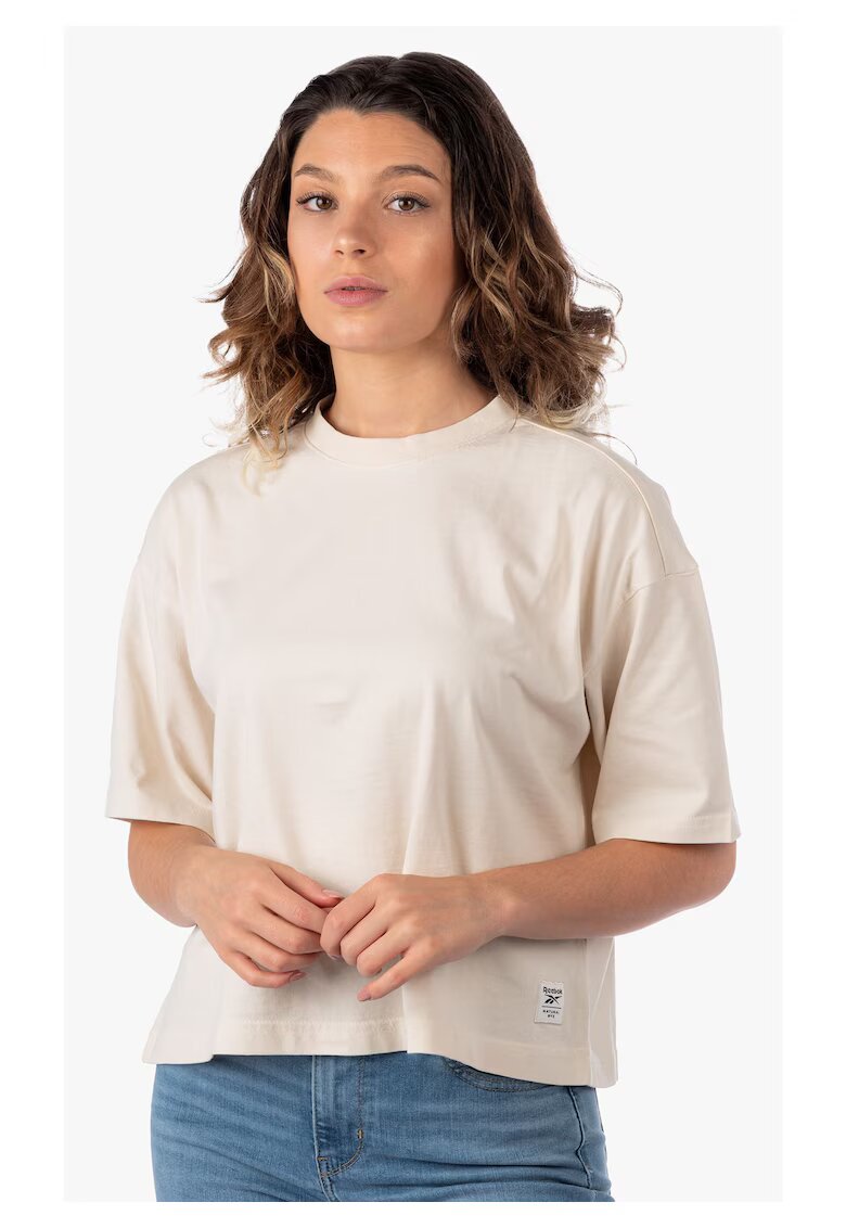 Reebok Tricou dama - CL RBK ND Cropped - bej - 100% bumbac - croiala lejera