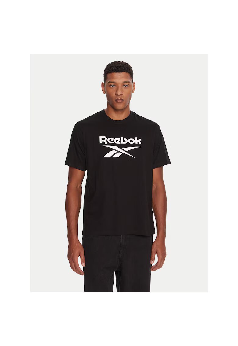 Reebok Tricou sport barbatesc negru - bumbac