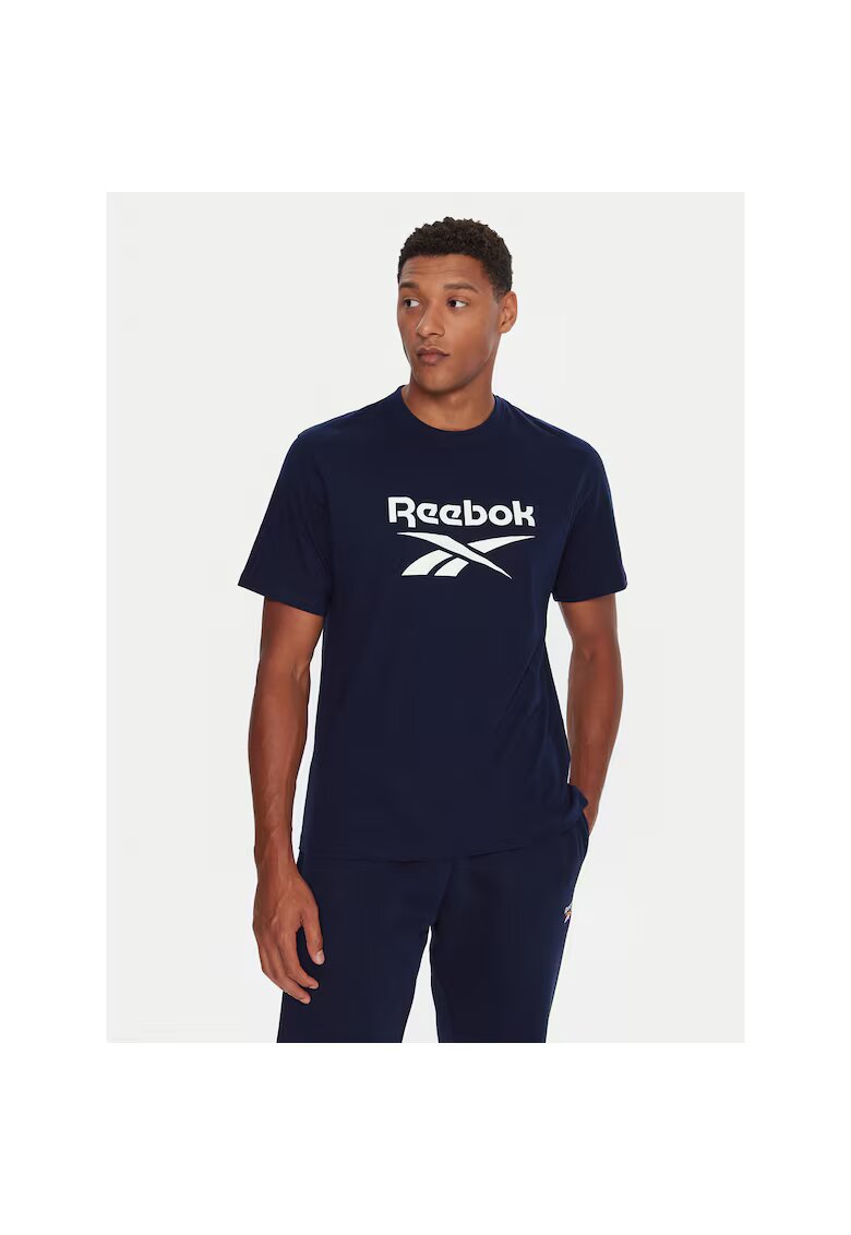 Reebok Tricou sport barbati bleumarin - bumbac