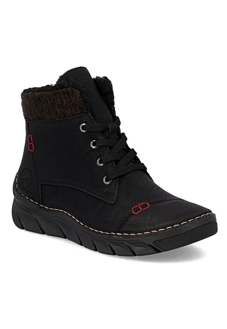 Rieker ghete de damă cu șiret și fermoar - negre 55031-00