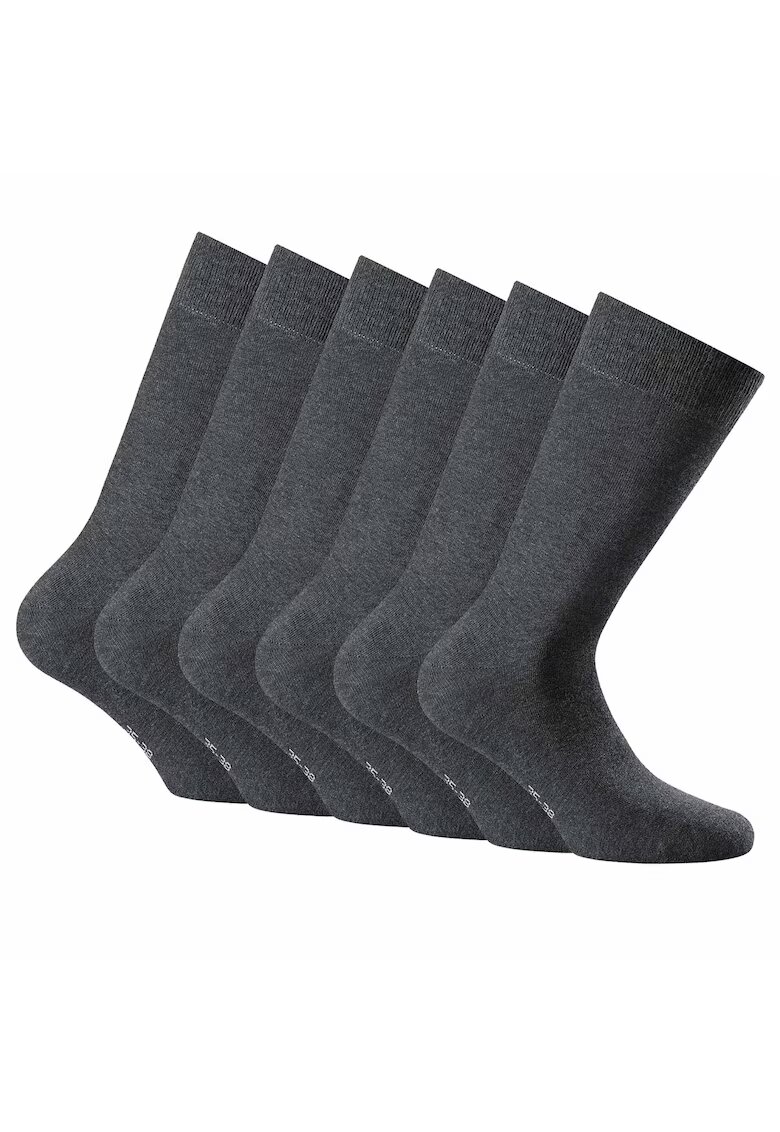 Rohner basic Rohner - Set de sosete lungi unisex - 6 perechi - Gri antracit