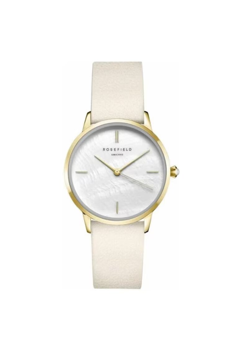 Rosefield Ceas dama Pearl Edit - Alama/Placat cu aur/Piele ecologica - 36 mm - Multicolor