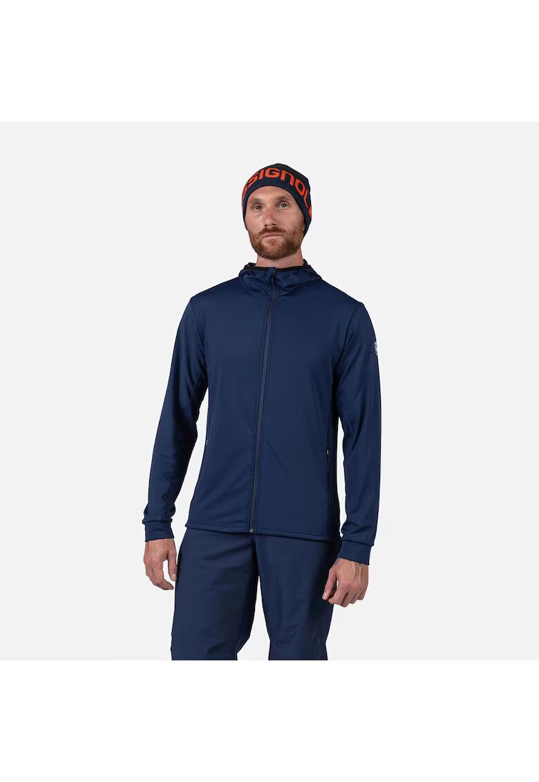 Rossignol Bluza sport MID LAYER STRETCH HOODIE - cu fermoar - pentru barbati - albastru inchis - Albastru inchis