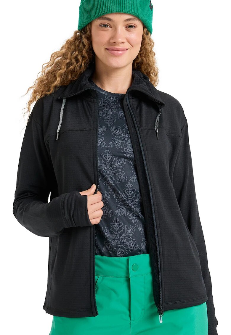 Roxy Bluza cu fermoar si buzunare pentru ski Vertere - Negru