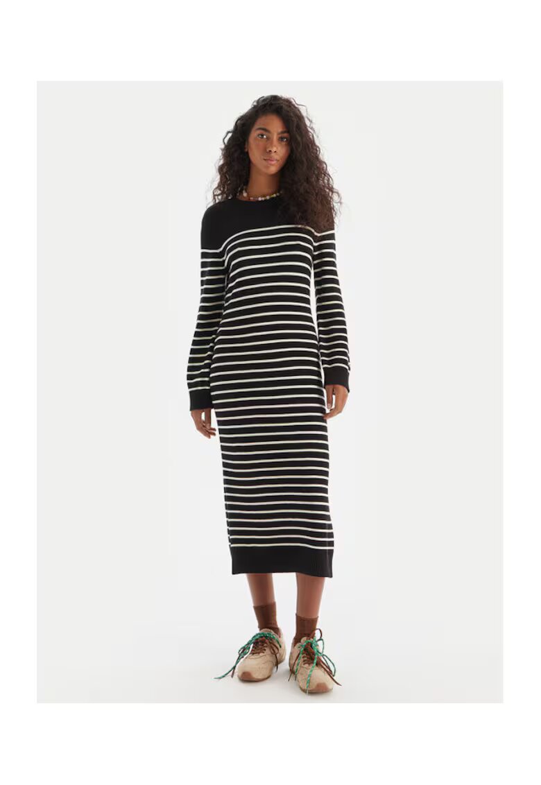 Roxy Rochie tricotata de dama - neagra - 52% viscoza - 28% poliester - 20% nailon