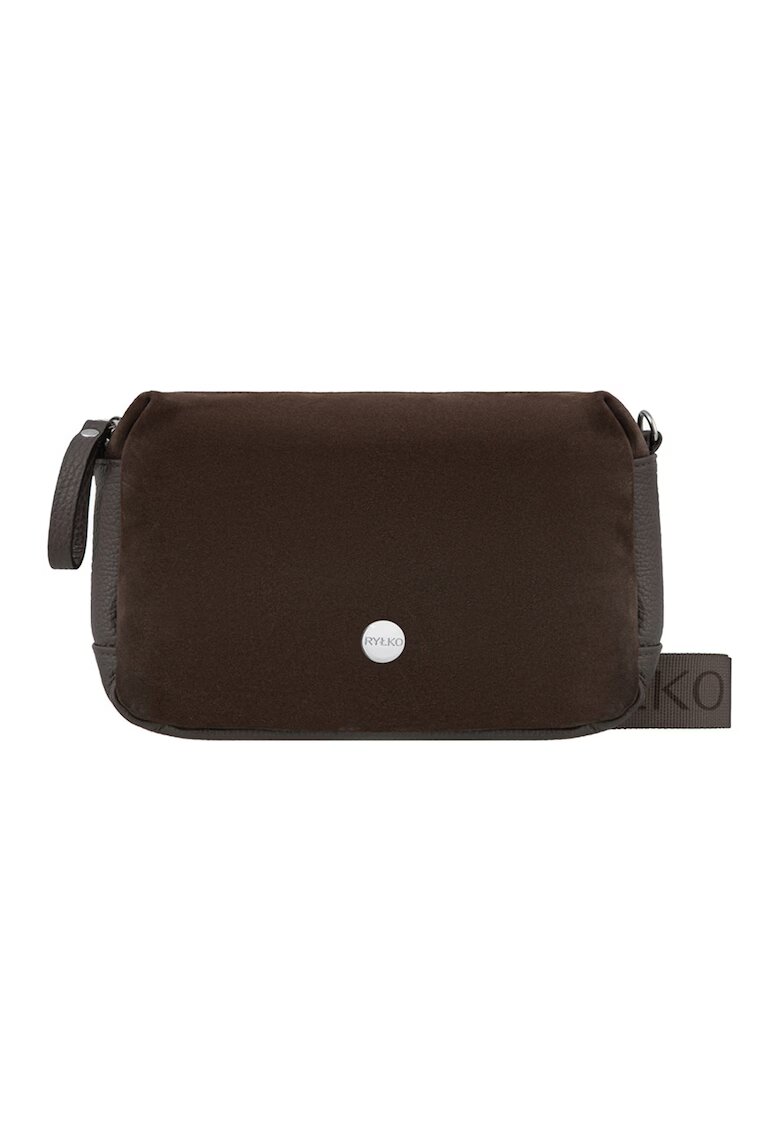 RYLKO Geanta crossbody din piele cu bareta logo - Maro inchis