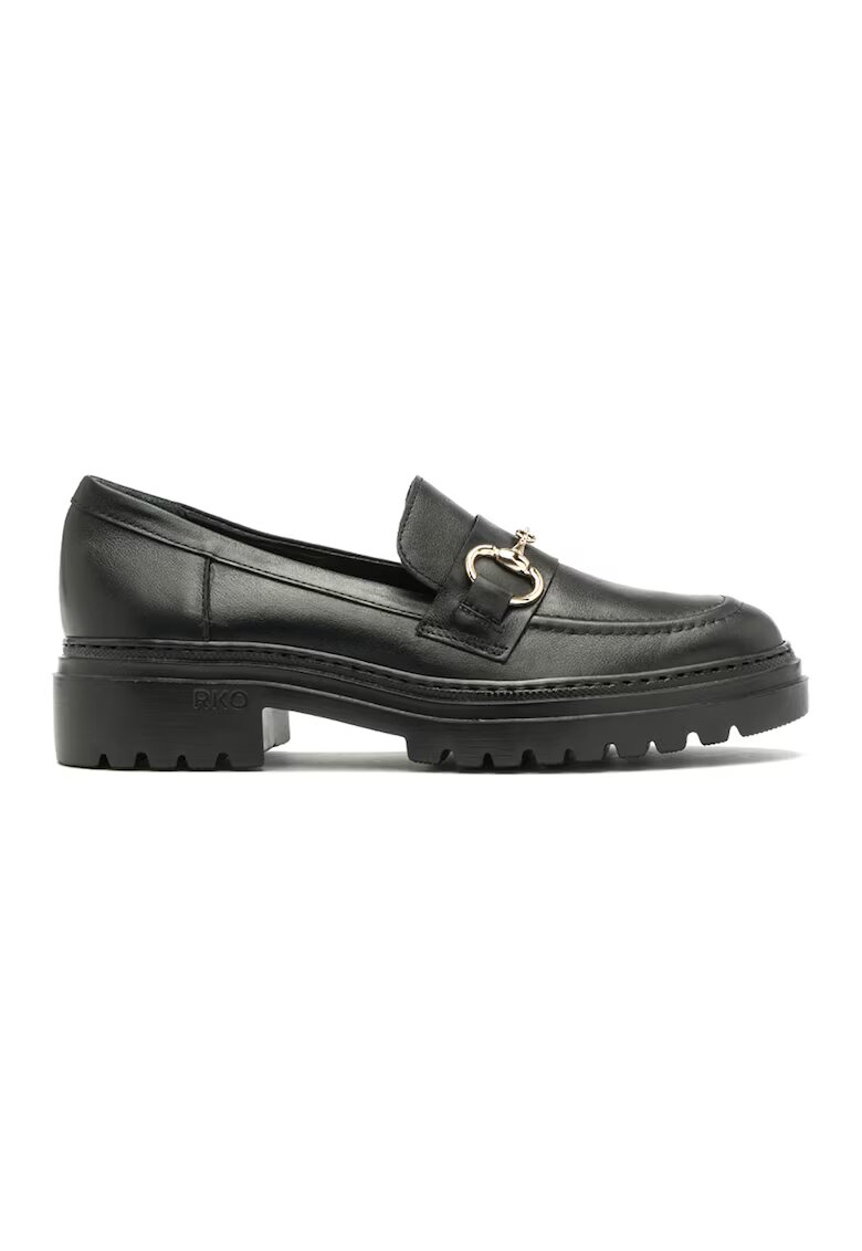 RYLKO Pantofi loafer de piele cu aspect masiv Pauline - Auriu/Negru