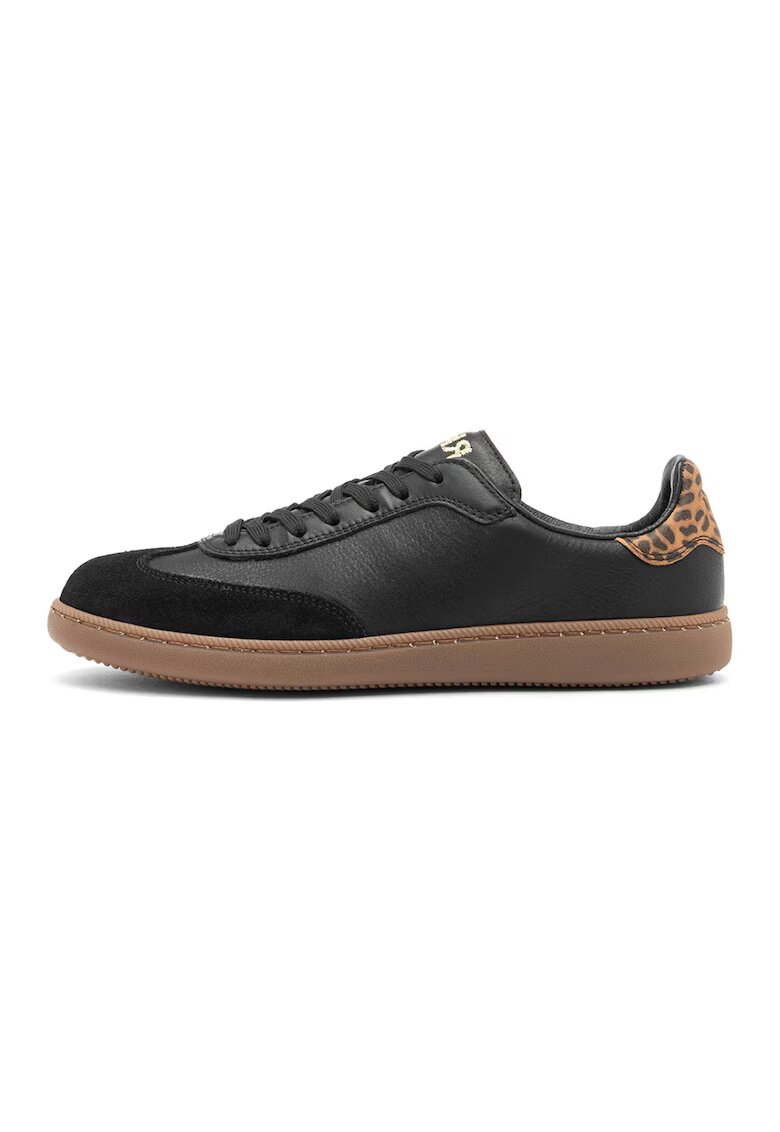 RYLKO Pantofi sport din piele cu garnituri de piele intoarsa Marcella - Negru/Maro
