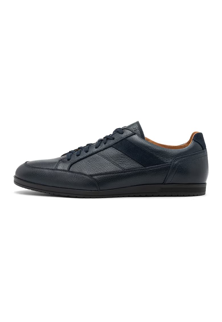 RYLKO Pantofi sport flatform din piele - Albastru petrol
