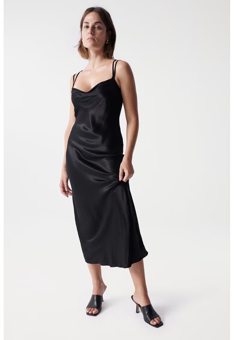 Salsa Jeans Rochie midi cu aspect de satin - Negru