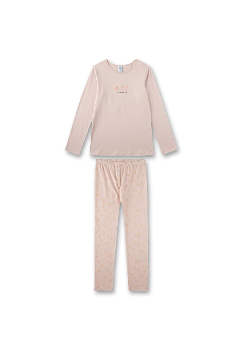 Sanetta Pijama de bumbac - cu imprimeu - Roz pal