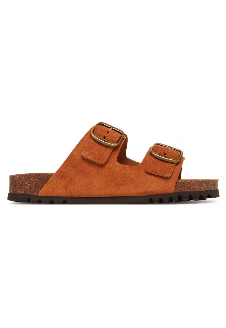 Scholl Papuci dama Josephine - din piele naturala - culoare cognac