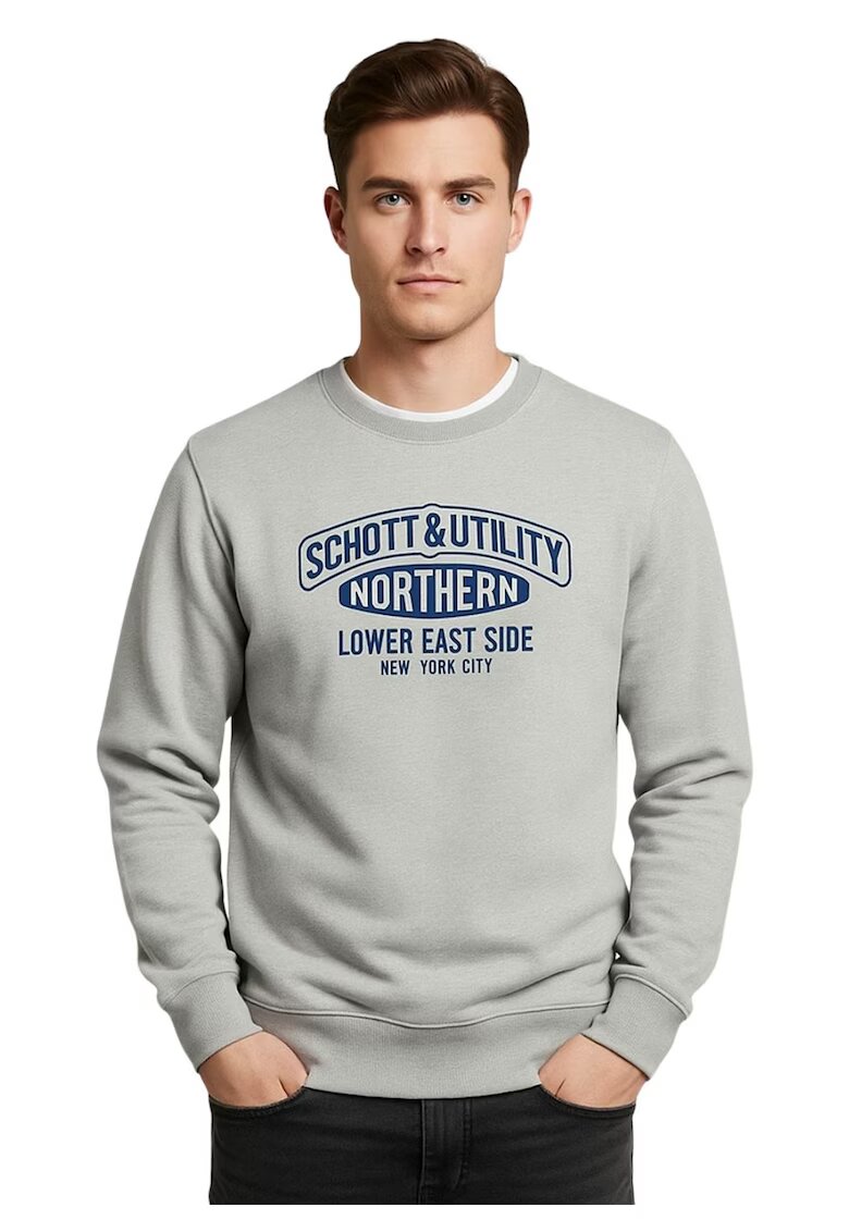 Schott Bluza de trening cu imprimeu logo -