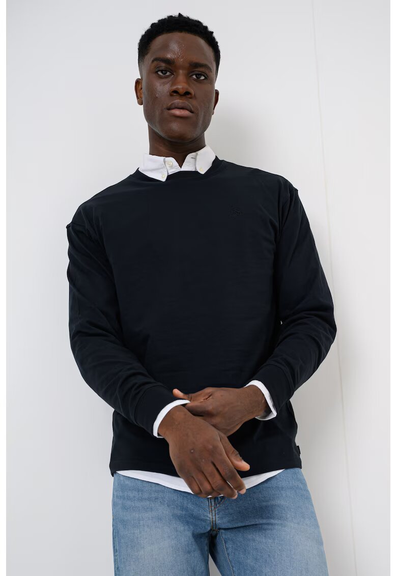 Scotch & Soda Bluza relaxed fit de bumbac organic - Gri carbune