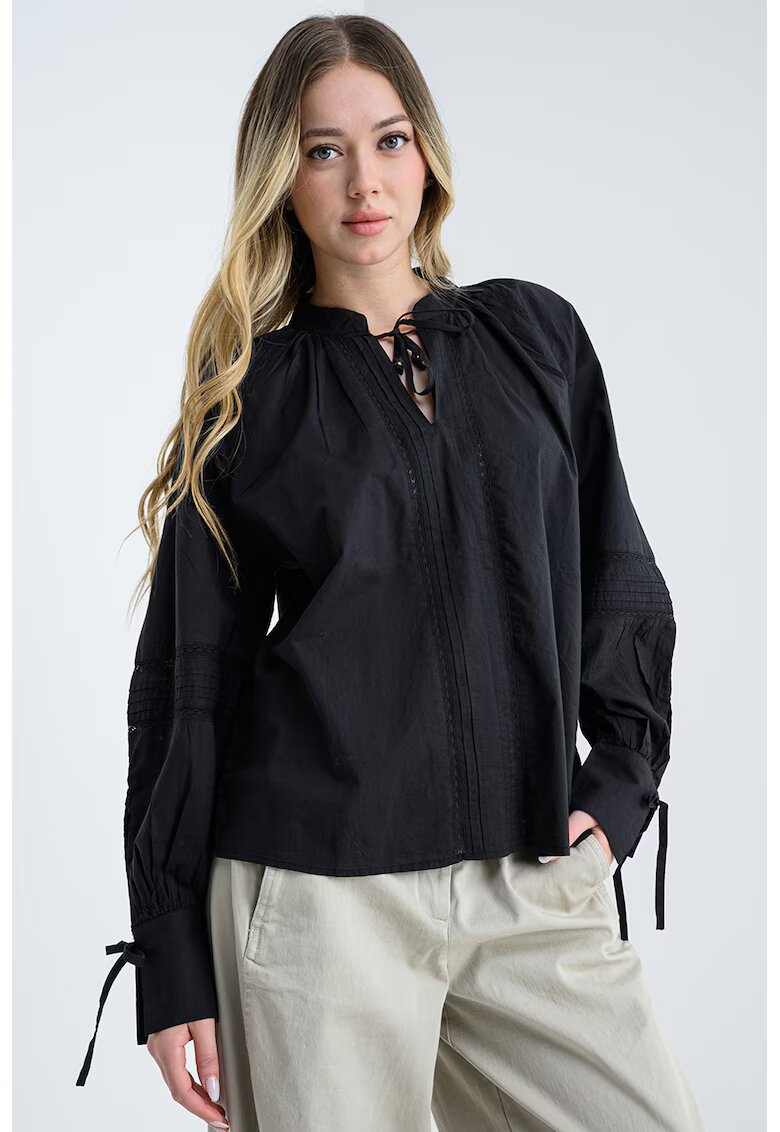 Scotch & Soda Bluza uni de bumbac - Negru