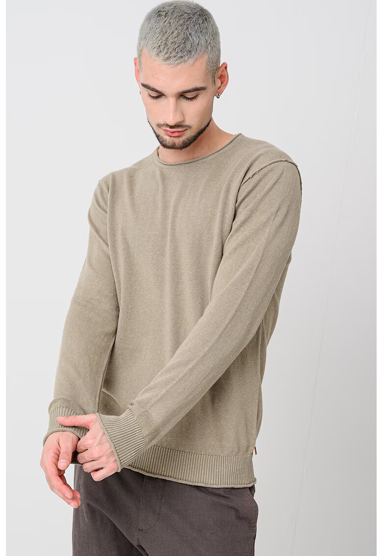 Scotch & Soda Pulover din amestec de bumbac cu decolteu rotund - Verde pal