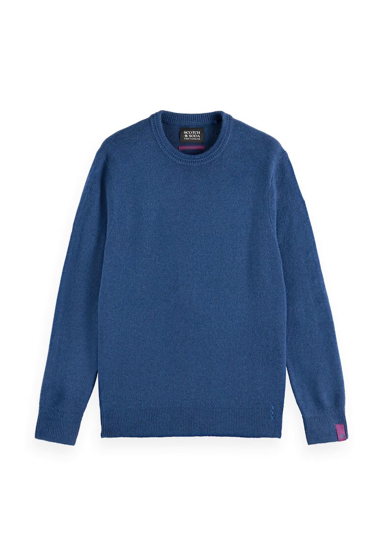 Scotch & Soda Pulover regular fit tricotat fin - Albastru inchis