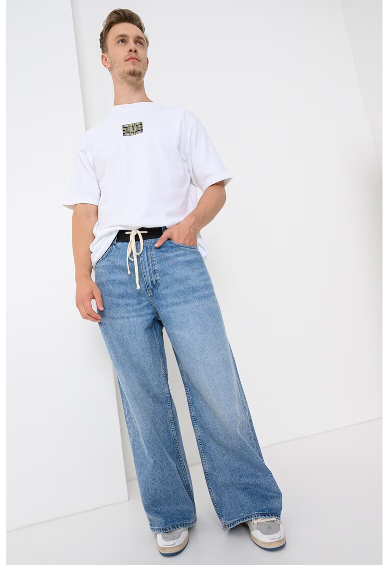Scotch & Soda Tricou lejer cu logo - Alb/Galben/Albastru