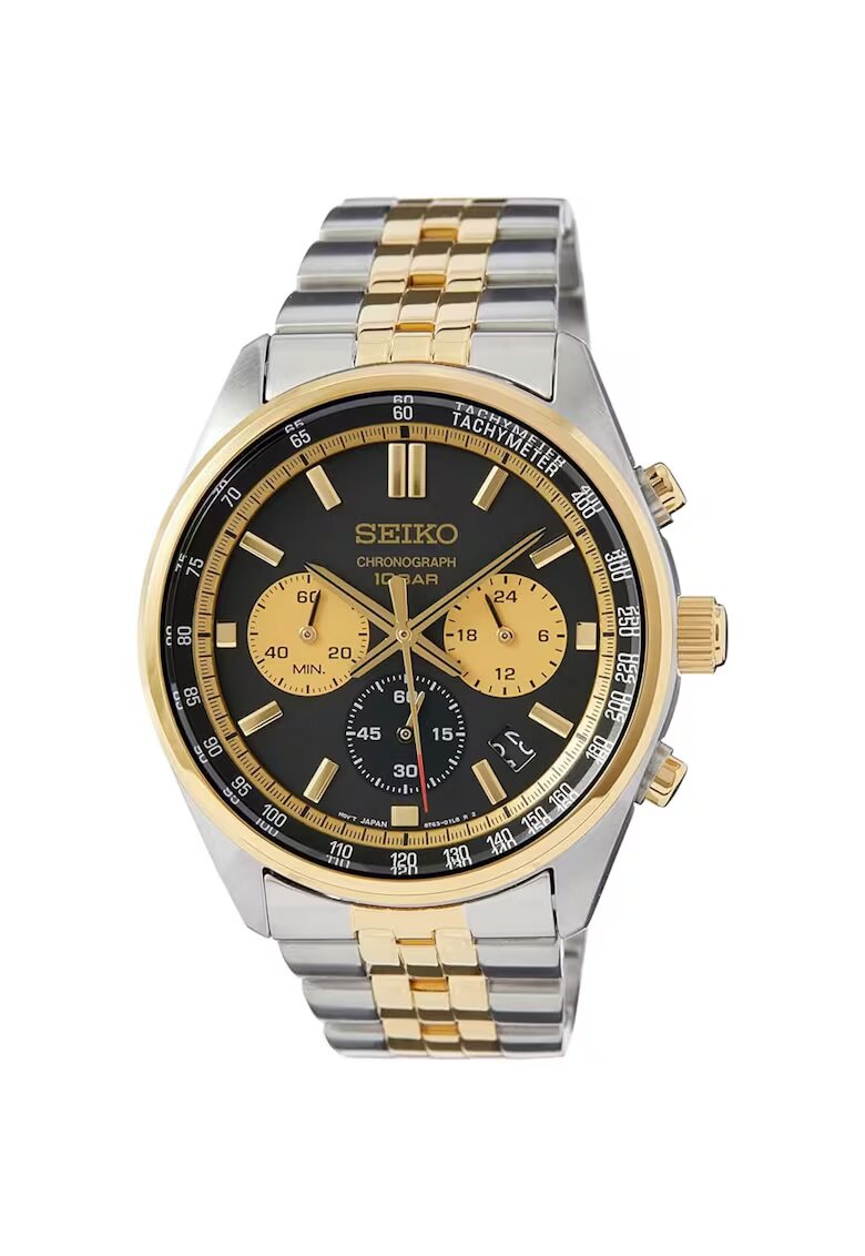 Seiko Ceas barbati Chronograph - 65767 - Argintiu/Auriu