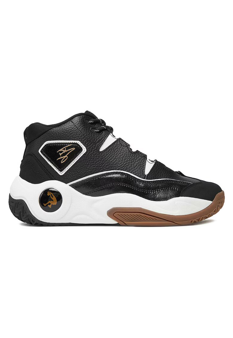 SHAQ Pantofi sport barbati adidasi baschet - piele naturala - negru/alb