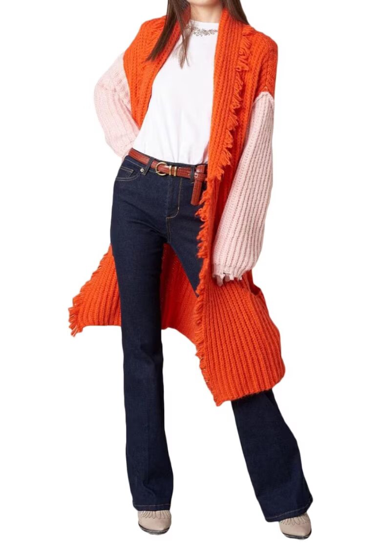 Silvian Heach Cardigan Dama - Nylon/Viscoza - Portocaliu -