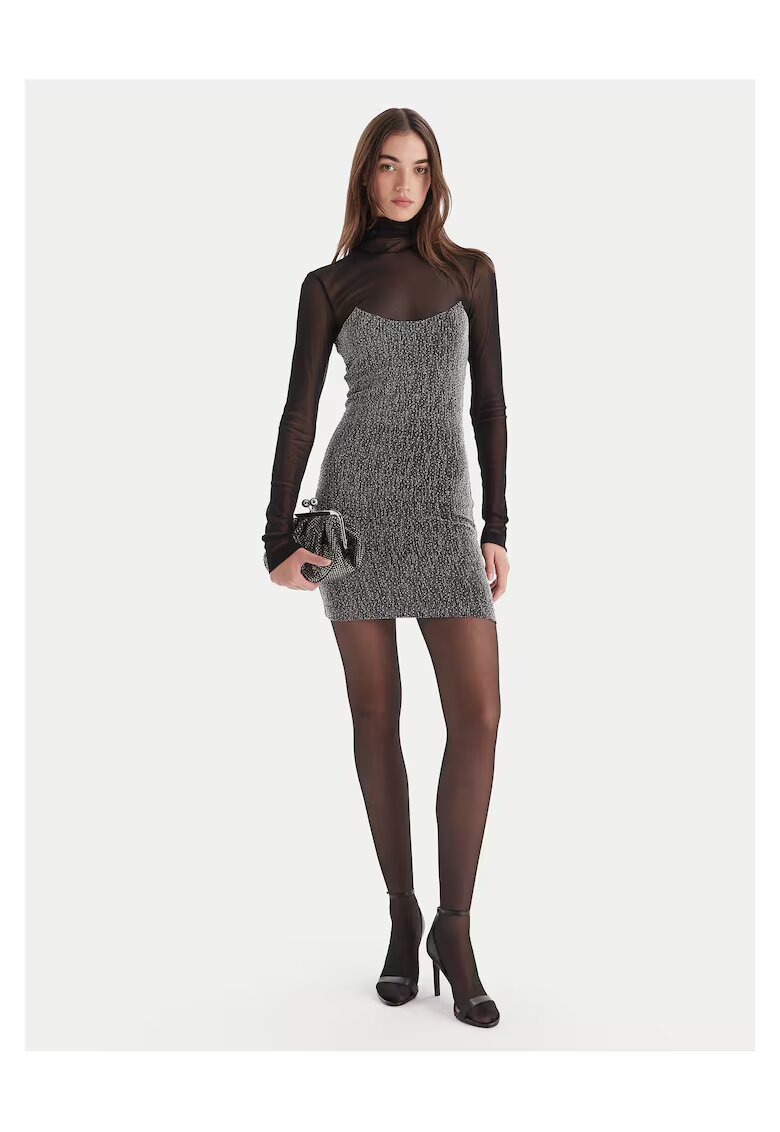 Simona Corsellini Rochie de cocktail - argintiu/negru - 2 culori - material de calitate