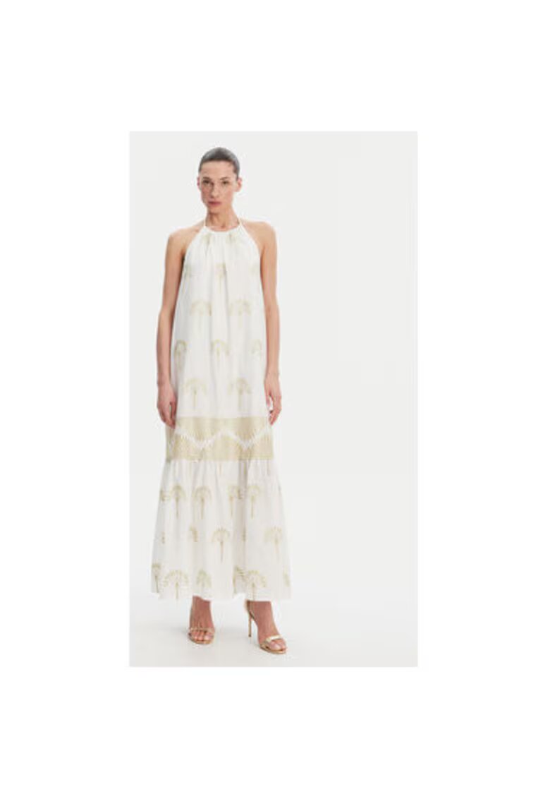 Simona Corsellini Rochie de vara dama P25CPAB02601 - Bumbac/Poliester - Alb - Alb